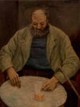Oil painting of a Sark fisherman, Sark , 1934