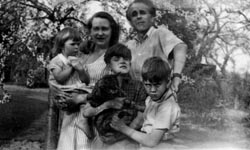 Family Group, in the orchard of their home in Smarden , Kent , 1953