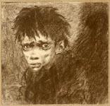 Jo, the Crossing Sweeper from Dickens’s Bleak House. Illustrations published posthumously by Methuen , 1983