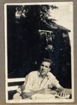 Dr. Peake's family home at Wallington, Surrey, after retiring from 25 years service missionary service in China. Here Mervyn is shown writing the draft for an early story, c1930